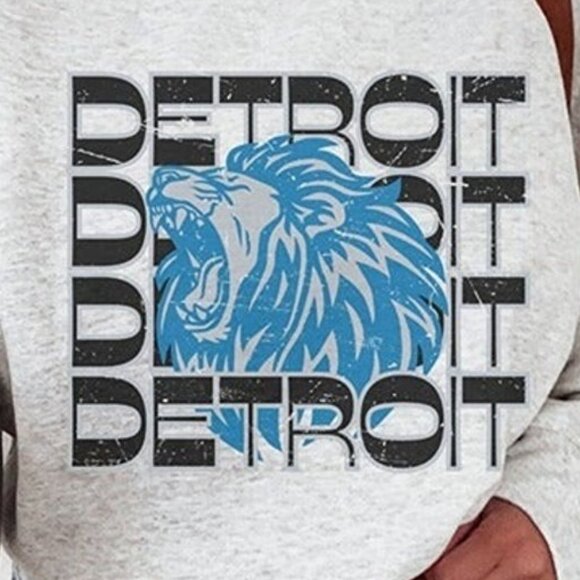 Detroit Lions Crewneck Sweatshirt Retro Football Fan Cozy Gift Apparel 17 - Picture 2 of 6